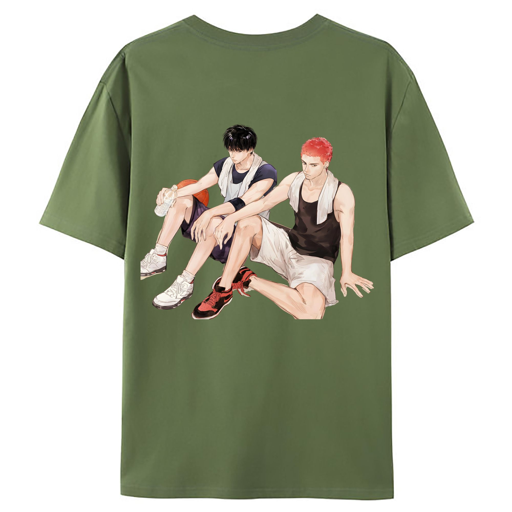 （画像用） SLAM DUNK／スラムダンク 綿100％ メンズ半袖Tシャツ（バックプリント） 通気性
